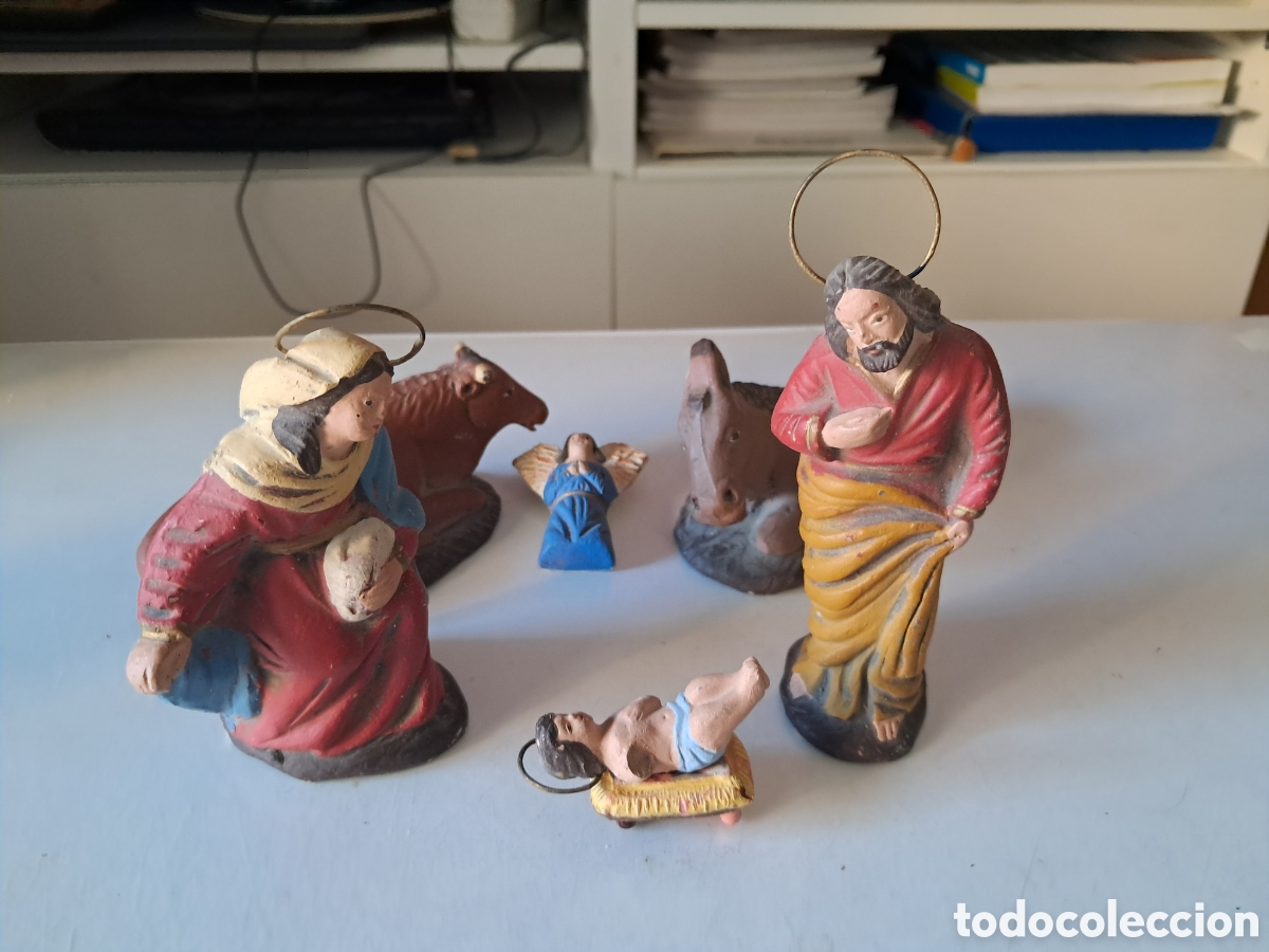 Figuras de Bel&eacute;n: ANTIGUO NACIMIENTO BELEN, BARRO O TERRACOTA.