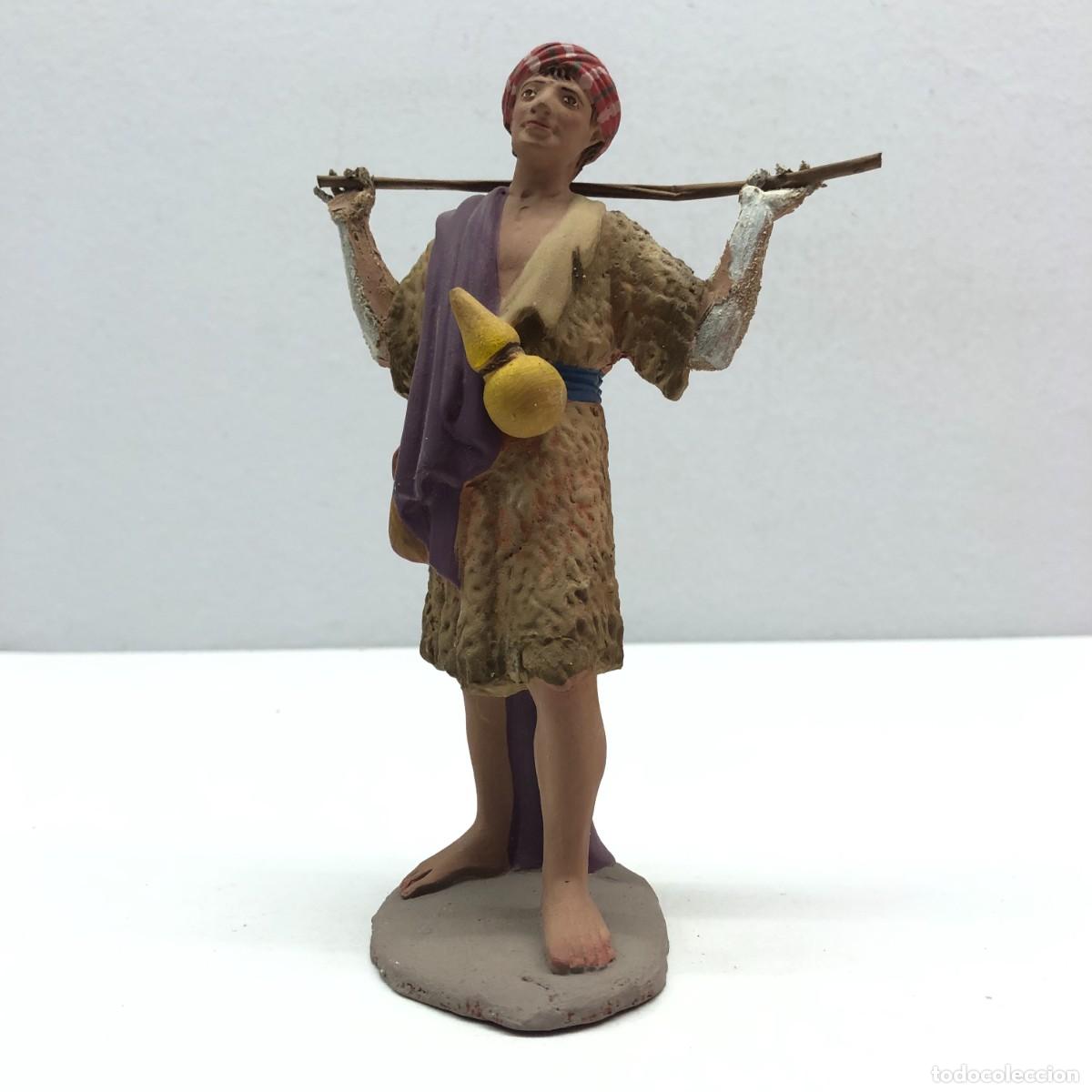 Figuras de Bel&eacute;n: FIGURA DE BEL&Eacute;N - PESSEBRE - HERMANOS CASTELLS BARCELONA - TERRACOTA - PASTOR CON VARA -170 MM / 301