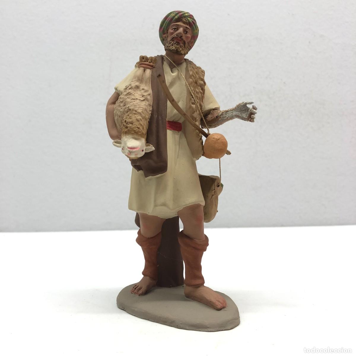 Figuras de Bel&eacute;n: FIGURA DE BEL&Eacute;N - PESSEBRE - HERMANOS CASTELLS BARCELONA - TERRACOTA - PASTOR CORDERO - 170 MM / 318