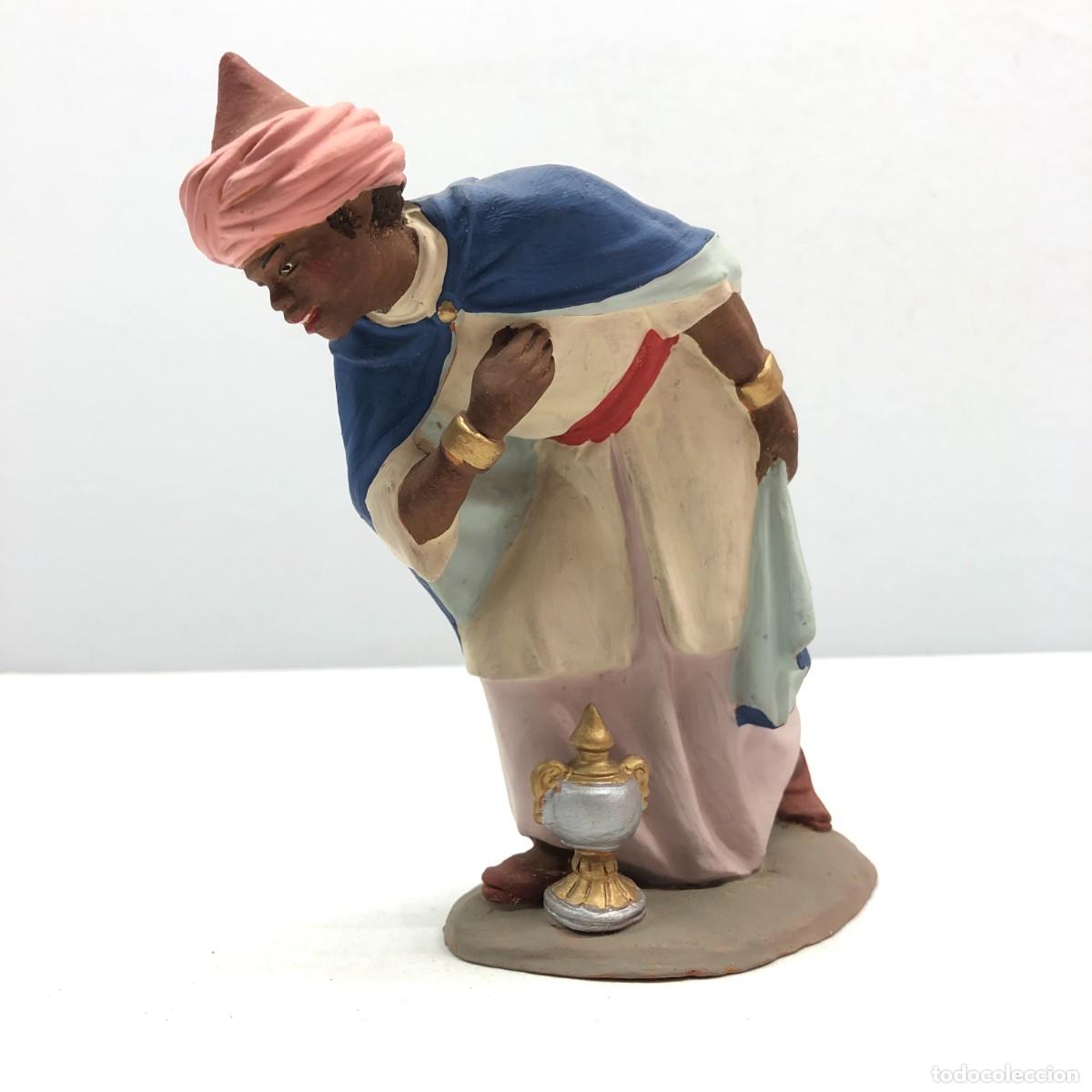 Figuren f&uuml;r Weihnachtskrippen: FIGURA DE BEL&Eacute;N - PESSEBRE - HERMANOS CASTELLS BARCELONA - TERRACOTA - REY MAGO - 120 MM / 326