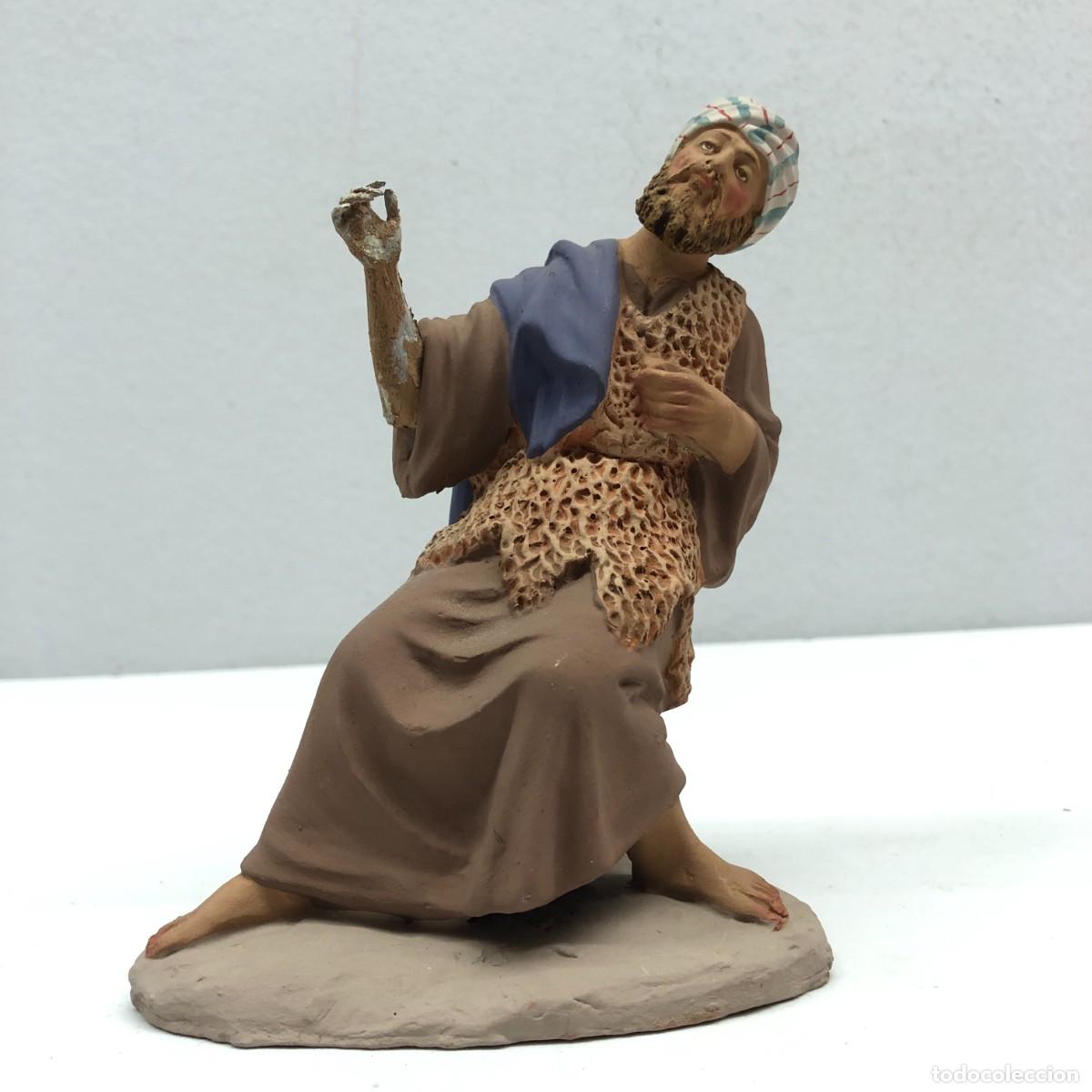 Figuras de Bel&eacute;n: FIGURA DE BEL&Eacute;N - PESSEBRE - HERMANOS CASTELLS BARCELONA - TERRACOTA - PASTOR - 145 X 110 MM / 337
