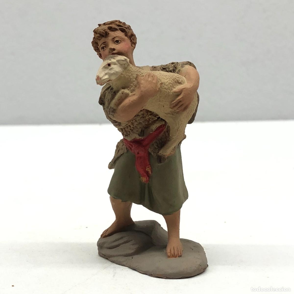 Figuras de Bel&eacute;n: FIGURA DE BEL&Eacute;N - PESSEBRE - HERMANOS CASTELLS BARCELONA - TERRACOTA - NI&Ntilde;O PASTOR - 85 MM / 344
