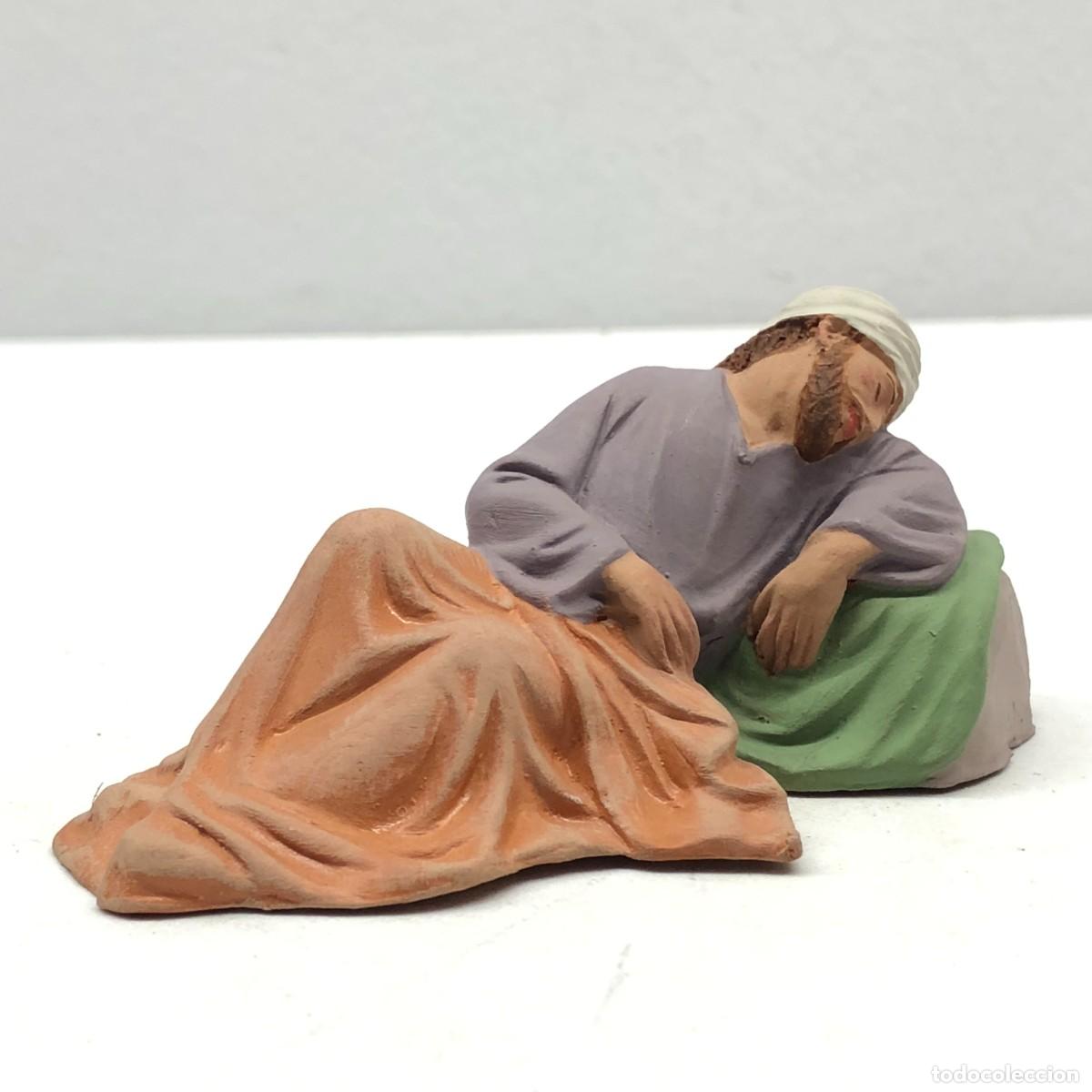 Figuras de Bel&eacute;n: FIGURA DE BEL&Eacute;N - PESSEBRE - HERMANOS CASTELLS BARCELONA - TERRACOTA -SUE&Ntilde;O DE SAN JOS&Eacute;- 50 MM / 346