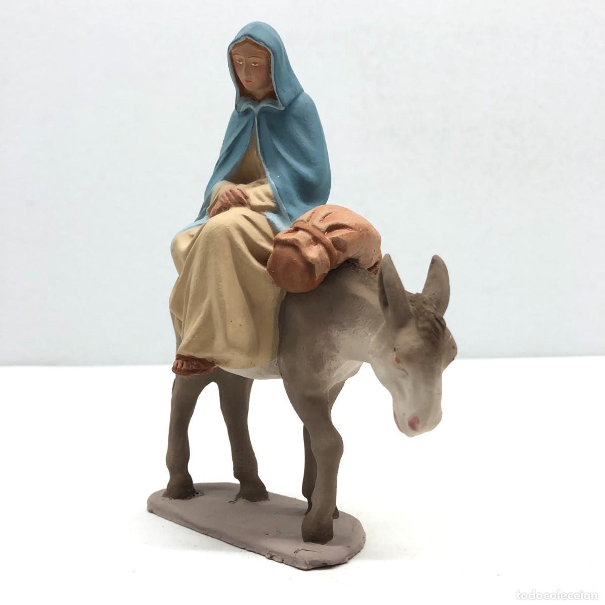 Figuras de Bel&eacute;n: FIGURA DE BEL&Eacute;N - PESSEBRE - HERMANOS CASTELLS BARCELONA - TERRACOTA - VIRGEN MAR&Iacute;A EN BURRO / 393