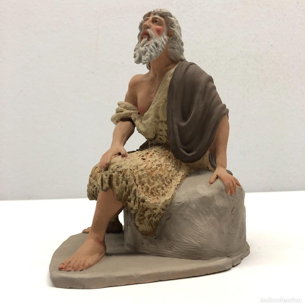 Figuras de Bel&eacute;n: FIGURA DE BEL&Eacute;N - PESSEBRE - HERMANOS CASTELLS BARCELONA - TERRACOTA - PASTOR VIEJO EN ROCA / 410