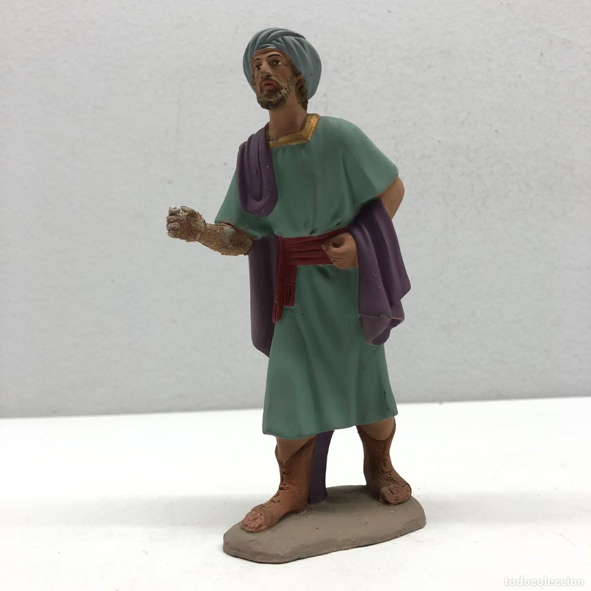 Figuras de Bel&eacute;n: FIGURA DE BEL&Eacute;N - PESSEBRE - HERMANOS CASTELLS BARCELONA - TERRACOTA - PASTOR DE CAMINO- 17 CM / 412