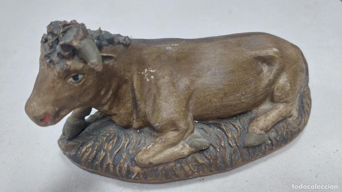 Statuine di Presepe: Figura de portal de Belen terracota Buey