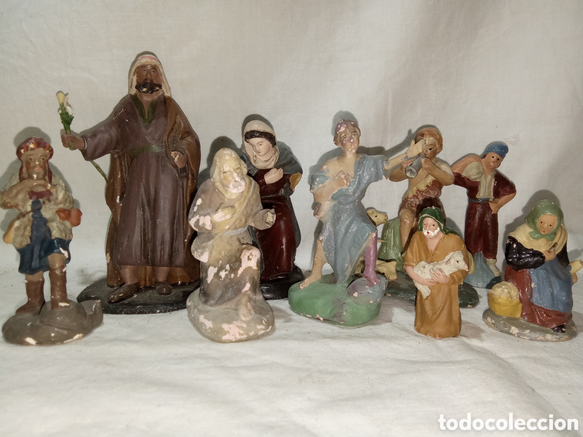 Figuras de Bel&eacute;n: LOTE 9 FIGURAS DE BEL&Eacute;N DE BARRO
