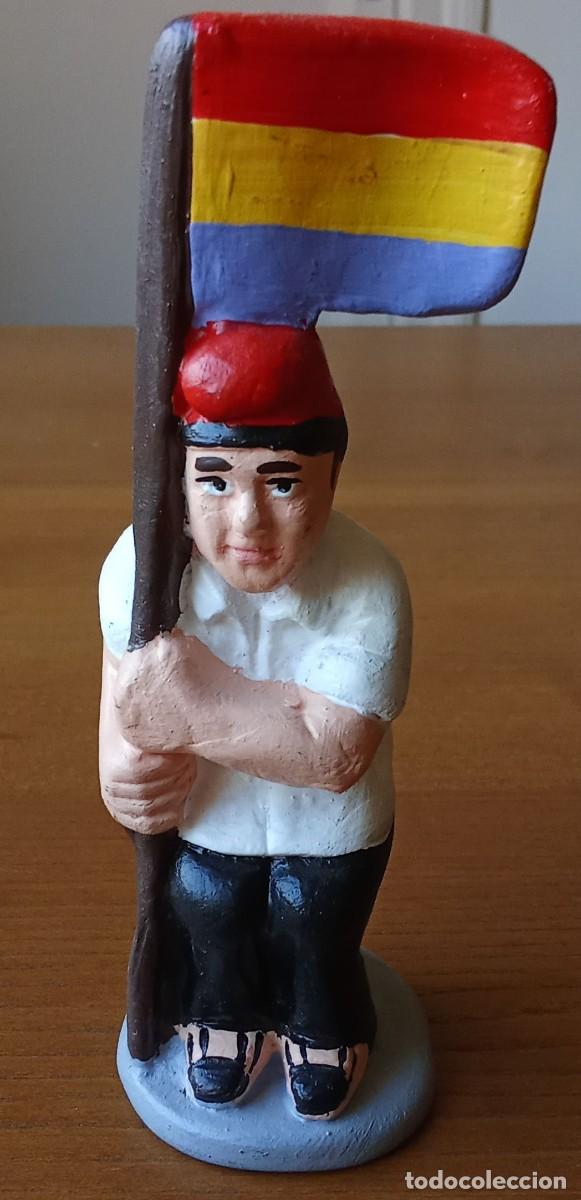 Figuras de Bel&eacute;n: Caganer terracota bandera Rep&uacute;blica. Artesanal