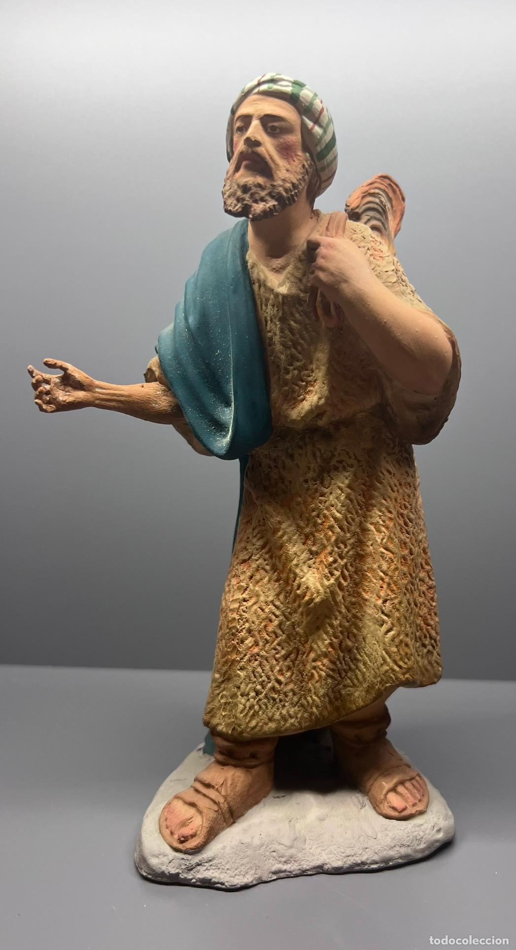 Figuras de Bel&eacute;n: Antigua Figura de Bel&eacute;n de Castells. Serie 20 cm. Extraordinaria calidad. Barro.