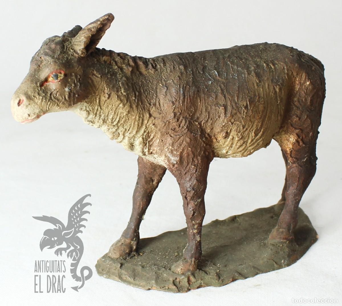 Figuras de Bel&eacute;n: Figura de bel&eacute;n de terracota burro Jos&eacute; Esteban Lozano