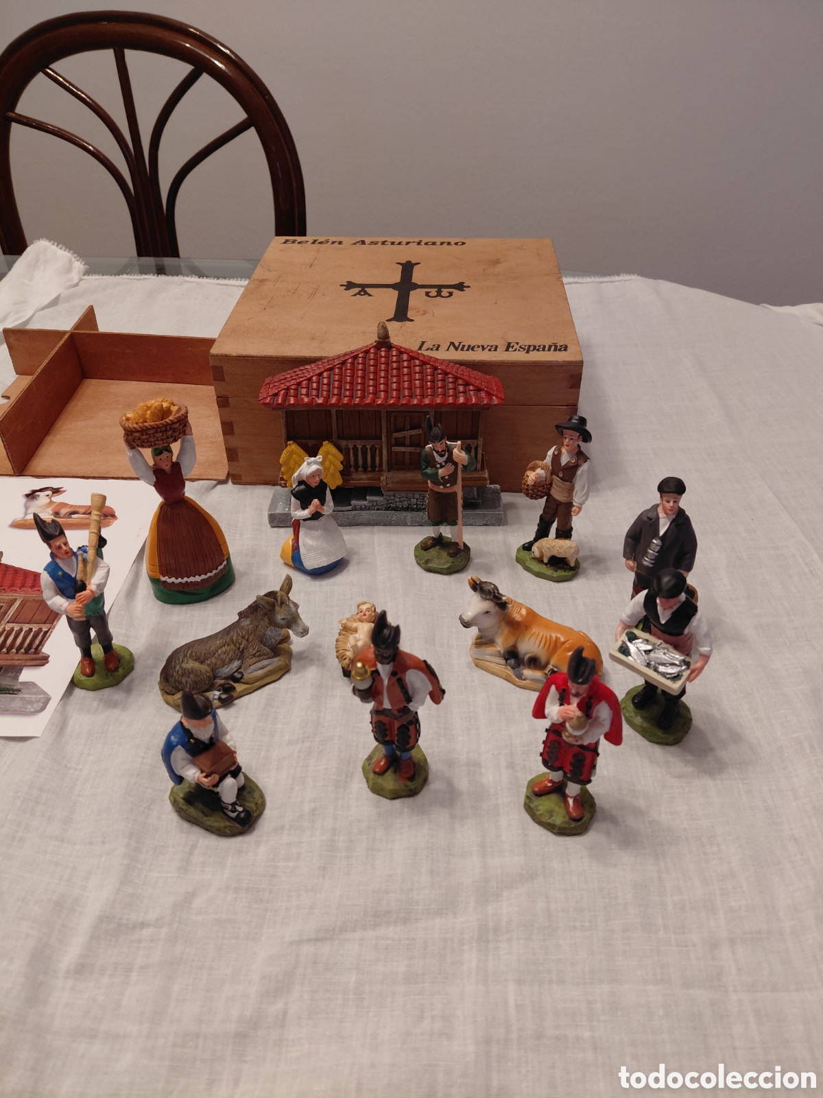 Figuras de Bel&eacute;n: BONITO BELEN REGIONAL ASTURIANO 13 FIGURAS Y PORTAL.MINERO,GAITERO,LOS TRES REYES.PASTORA PANADERA,P