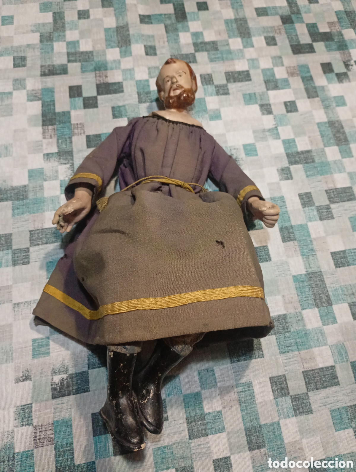 Figuras de Bel&eacute;n: Sant&oacute;n Napolitano. S. XIX, &iquest;San Jos&eacute;? Navidad. Italia