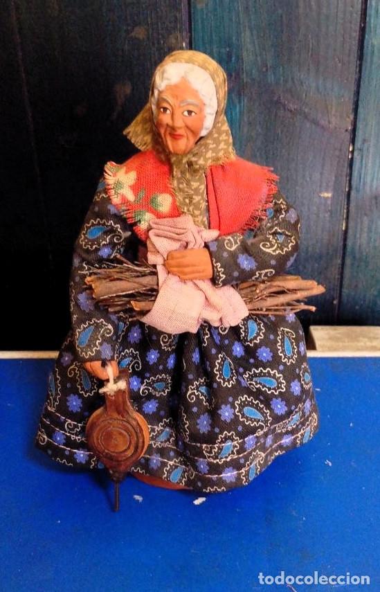 Figuras de Bel&eacute;n: figura para belen barro Santon de Provenza vestida, &rdquo;femme au Fagot&rdquo; a&ntilde;os 50-70