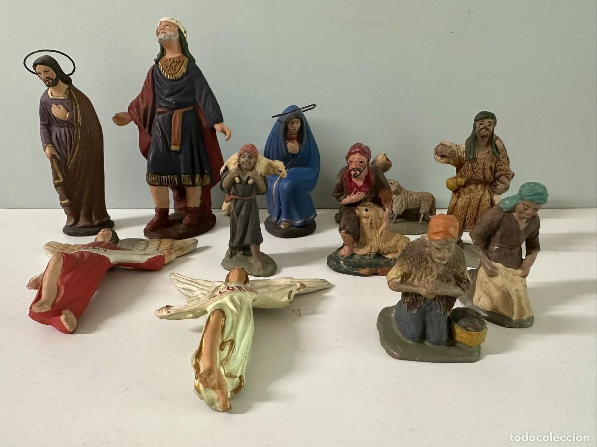 Figuras de Bel&eacute;n: Figuras antiguas pesebre barro cocido