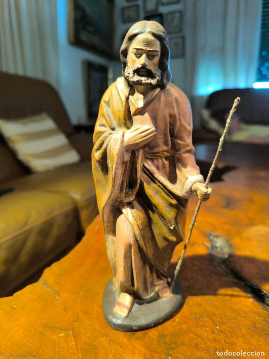 Figuras de Bel&eacute;n: FIGURA DE SAN JOSE EN TERRACOTA DE AUTOR, FIRMADO MANUEL NICOLAS. SERIE 22 CM.