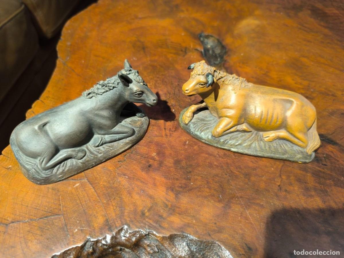 Figuras de Bel&eacute;n: BURRO Y VACA DE TERRACOTA BELEN ORTIGAS 701-10 PERFECTO ESTADO