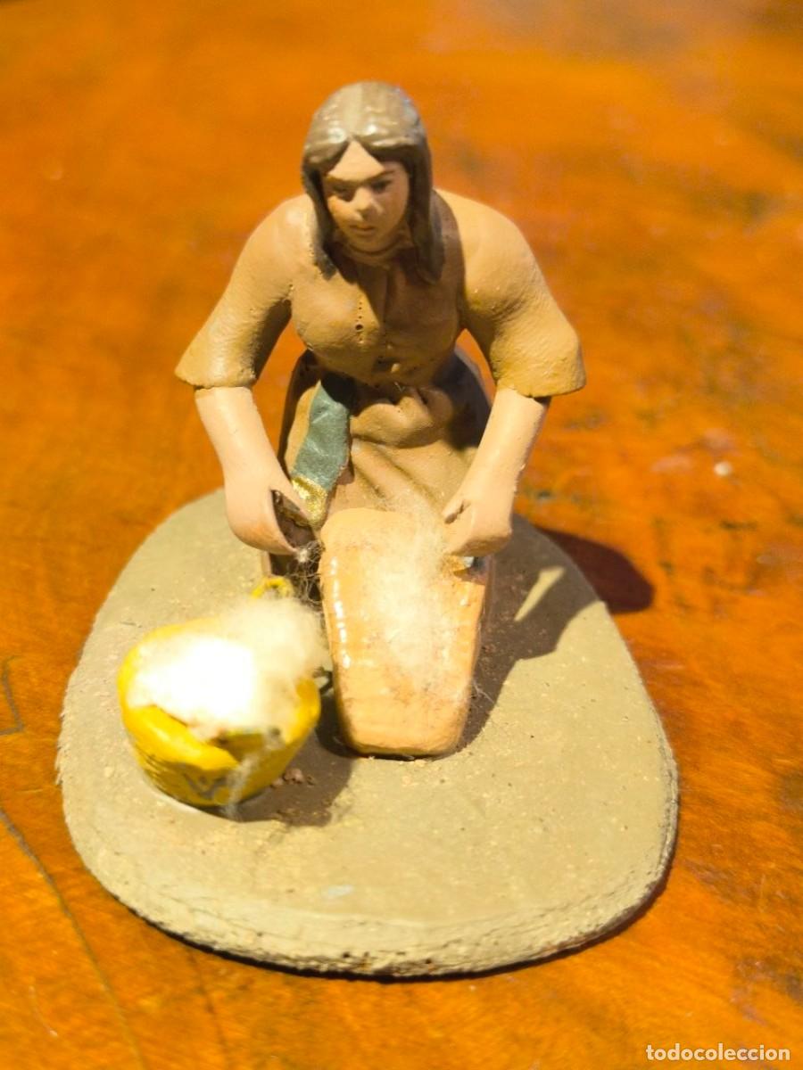 Figuras de Bel&eacute;n: FIGURA DE BELEN TERRACOTA ORTIGAS LAVANDERA 206-8 PERFECTO ESTADO