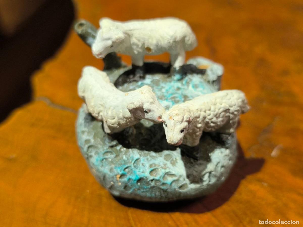 Figuras de Bel&eacute;n: 3 OBEJAS EN TERRACOTA ANTIGUA PARA BELEN EN BUEN ESTADO