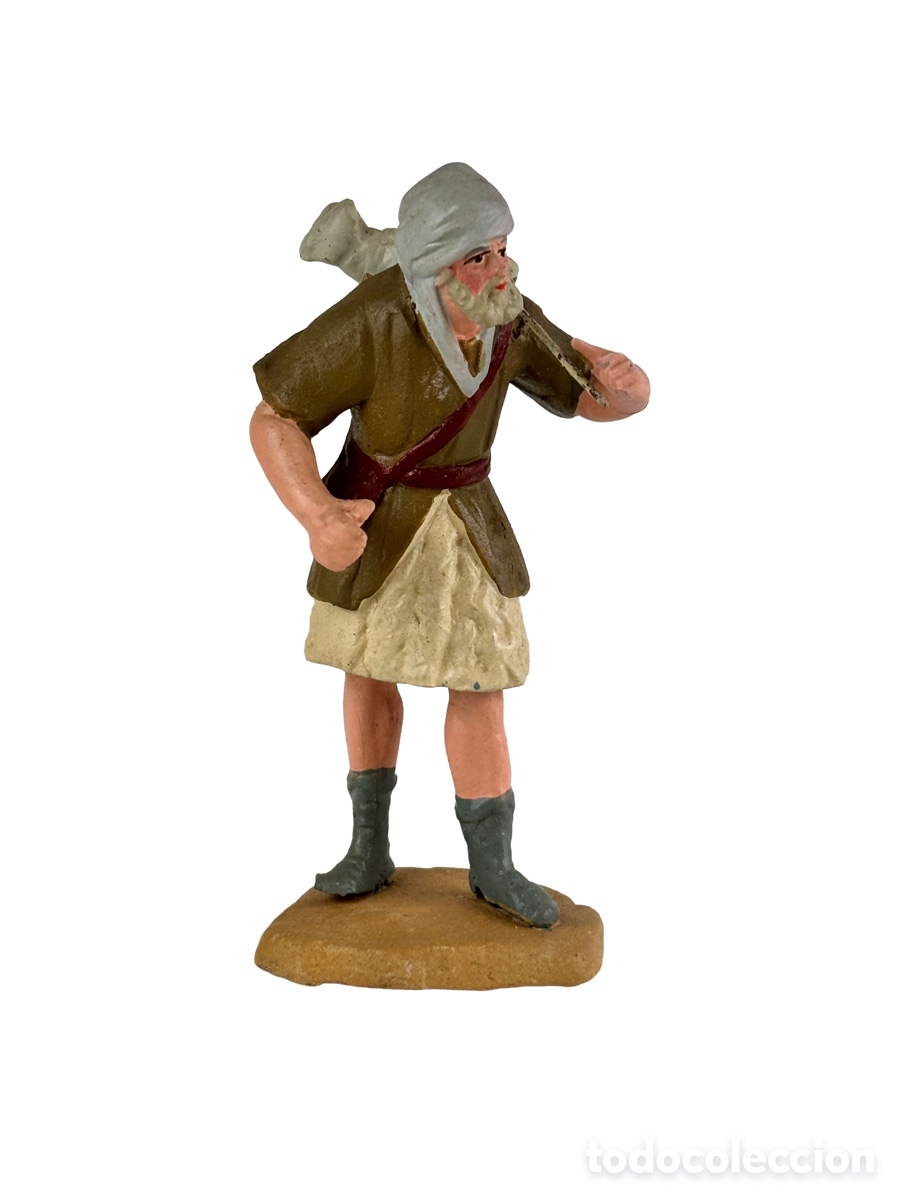 Figuras de Bel&eacute;n: PASTOR CON CON CORDERO AL HOMBRO - OLOT - TERRACOTA - 12,5 CM