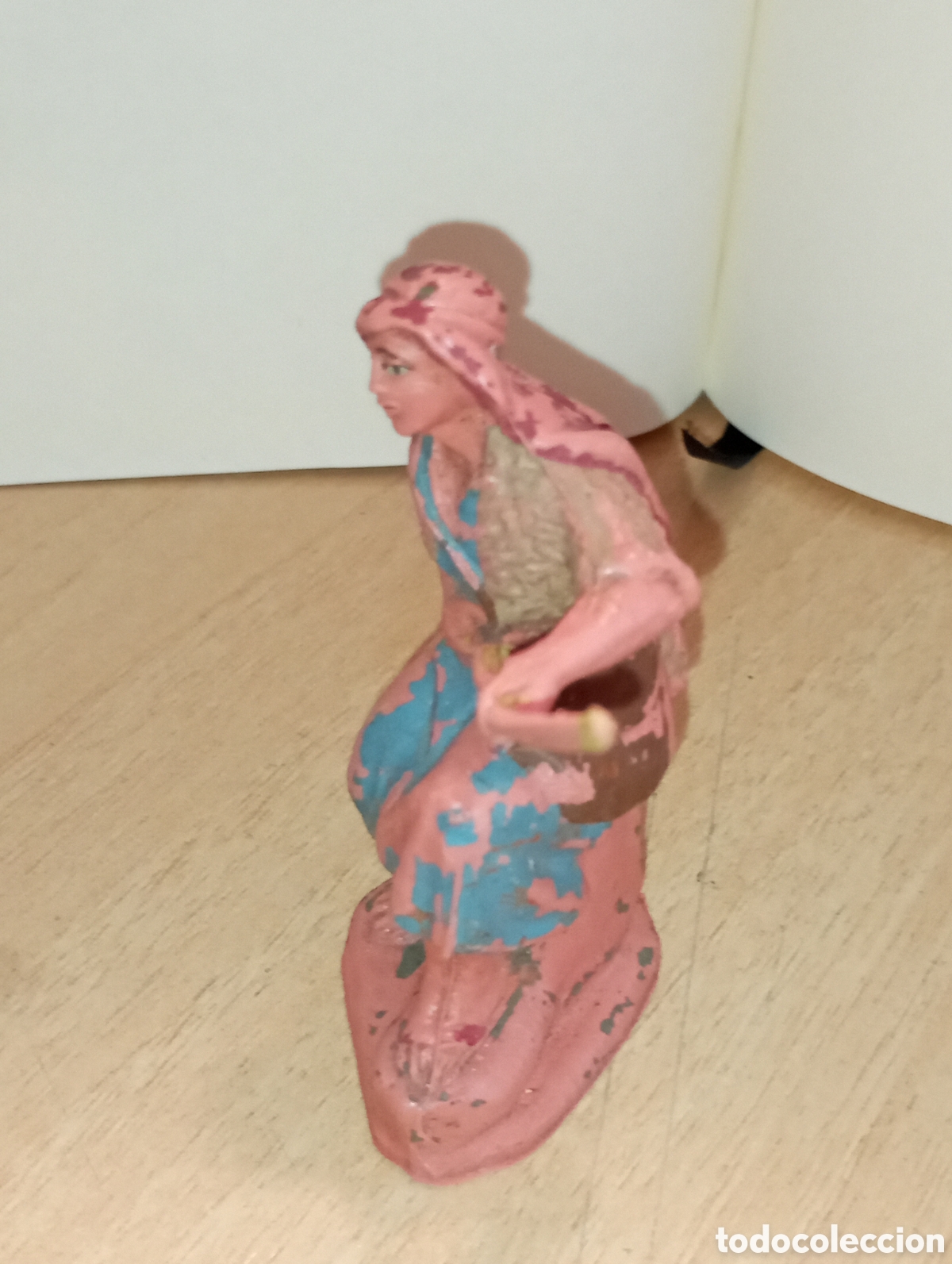 Figuras de Bel&eacute;n: Figura de bel&eacute;n pescador pl&aacute;stico duro a&ntilde;os 60-70 ,7.50 cms