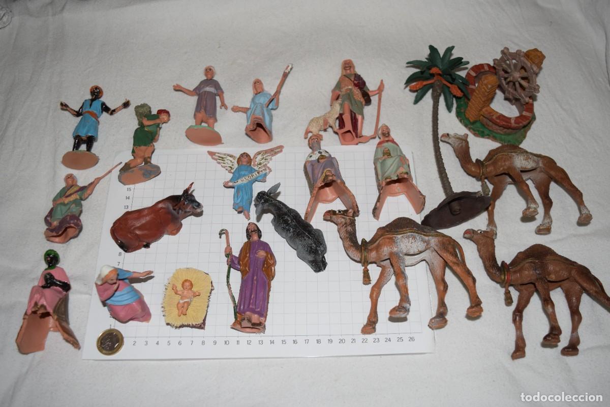 Figuras de Bel&eacute;n: Antiguo, vintage - Lote piezas, figuras y accesorios / PORTAL de BEL&Eacute;N - Pl&aacute;stico / PVC &iexcl;Mira fotos!