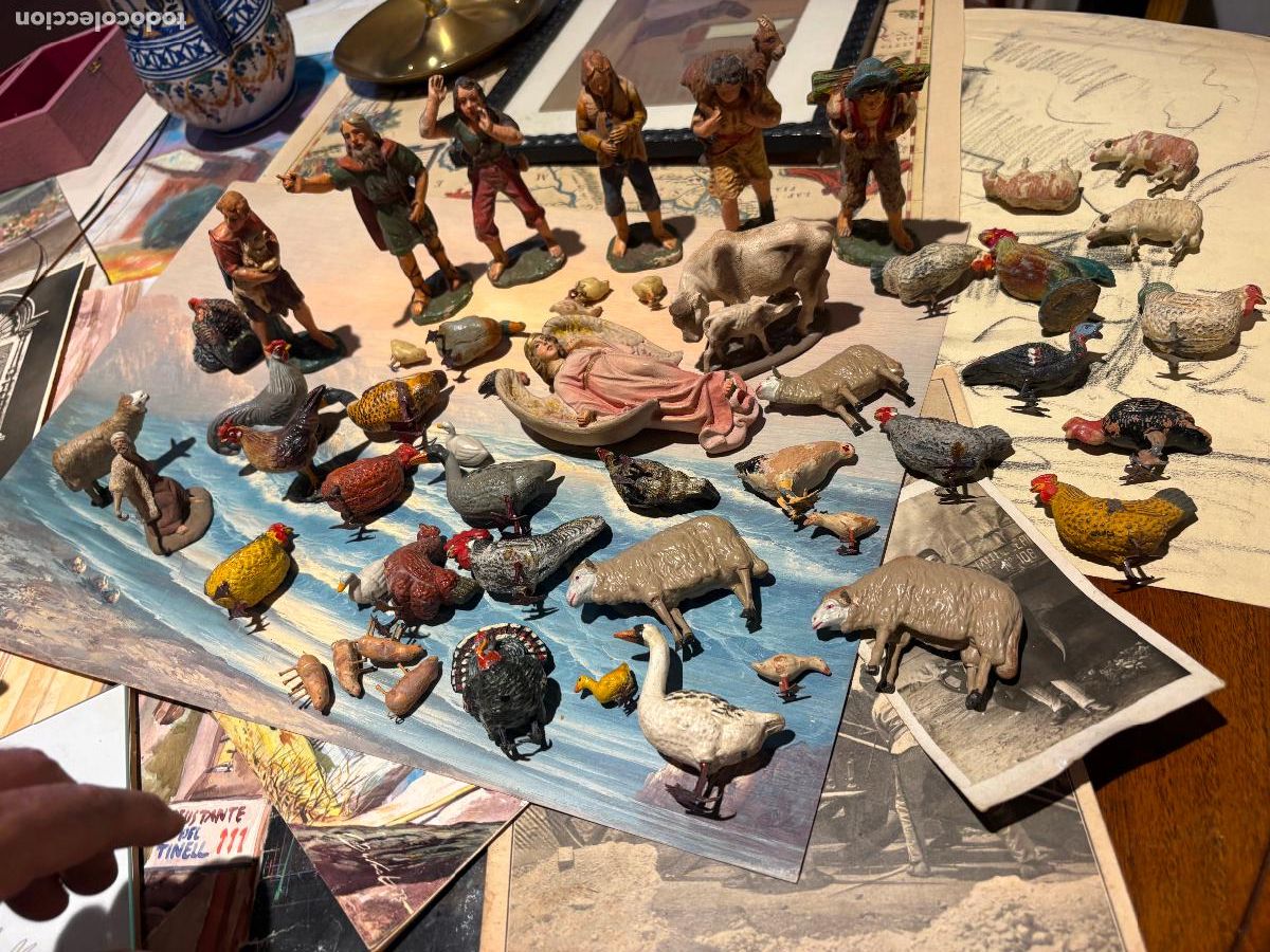 Figuras de Bel&eacute;n: gran lote de figuras de bel&eacute;n pesebre de sistintas &eacute;pocas, algunas firmadas barro pasta y metal