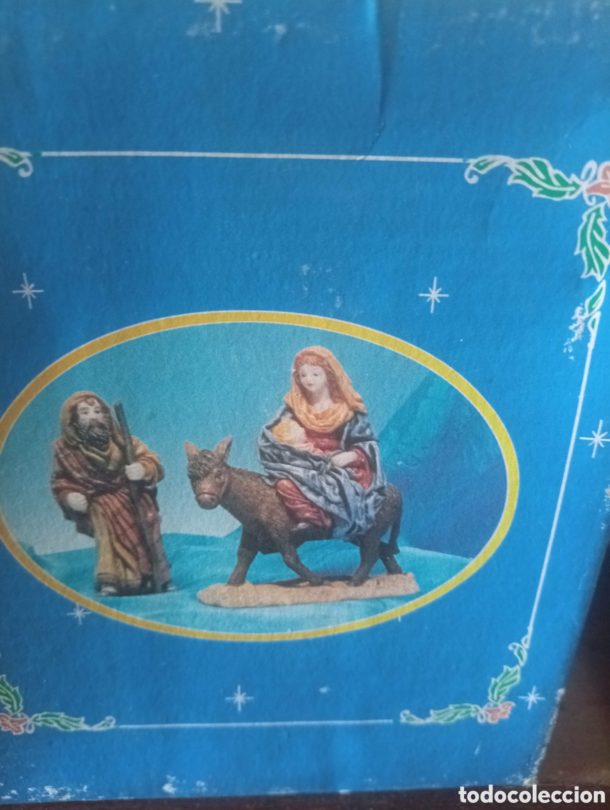 Figuras de Bel&eacute;n: Virgen Mar&iacute;a, San Jos&eacute;, burro y &aacute;ngel anunciador. La Costera SL