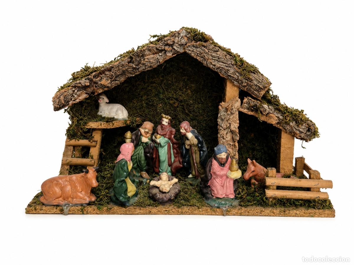 Figuras de Bel&eacute;n: Pesebre, Portal de Bel&eacute;n - Nacimiento - Figuras de Pl&aacute;stico, PVC - A&ntilde;os 70-80