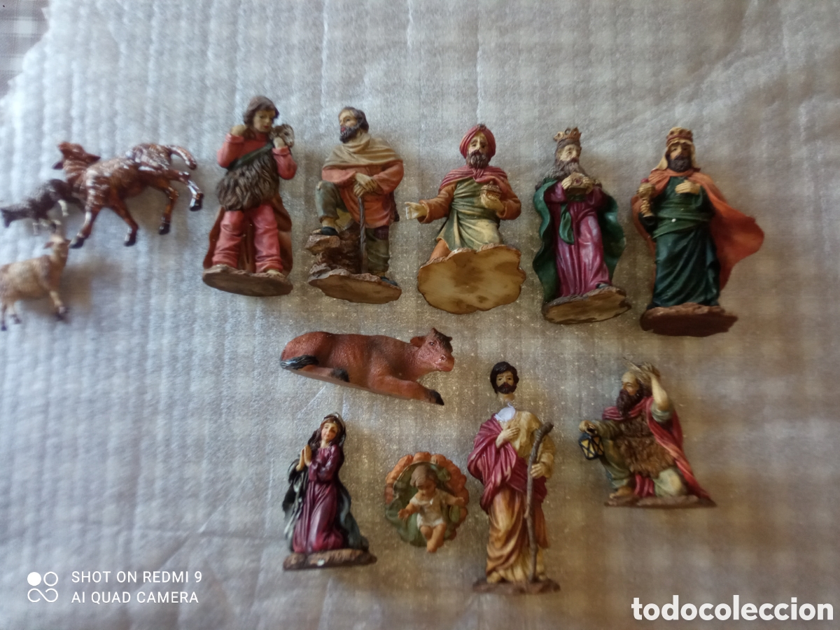 Figuras de Bel&eacute;n: ANTIGUO BEL&Eacute;N de terracota 13 PIEZAS REALISTA