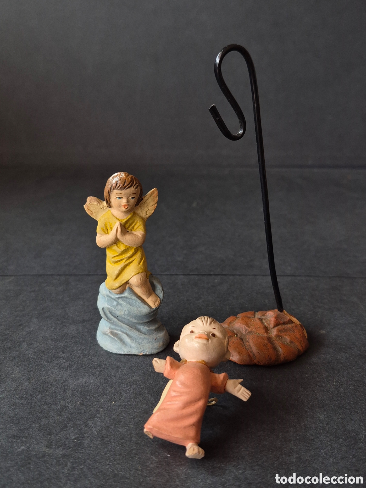 Figuras de Bel&eacute;n: Ortigas infantil, Lote de 2 angeles y soporte para Angel ,pesebre belen