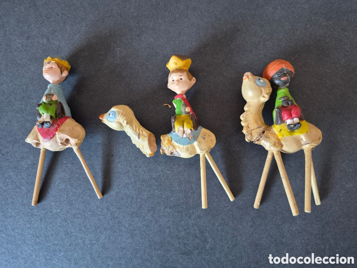 Figuras de Bel&eacute;n: Ortigas infantil,Camellos con reyes, pesebre,belen. A Restaurar o para piezas.