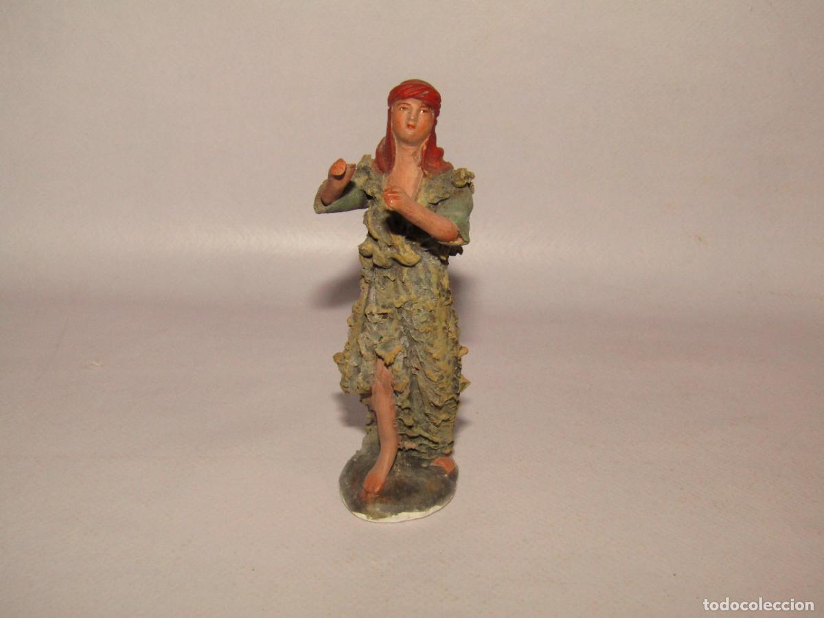 Figuras de Bel&eacute;n: Antigua Figura de Bel&eacute;n en Terracota Policromada Ref. de ORTIGAS
