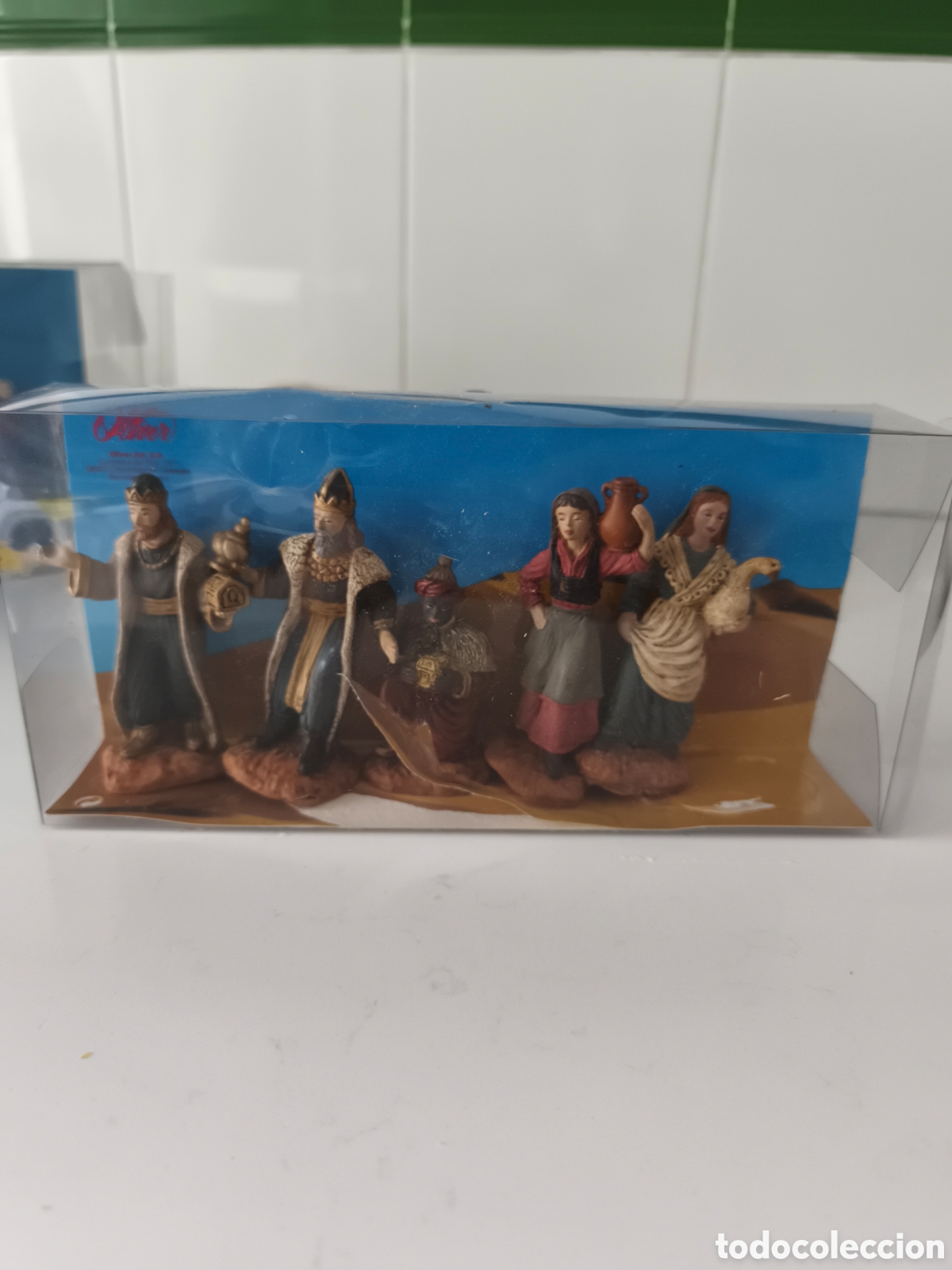 Figuras de Bel&eacute;n: Antiguo Bl&iacute;ster con figuras del portal de Bel&eacute;n Oliver selladas