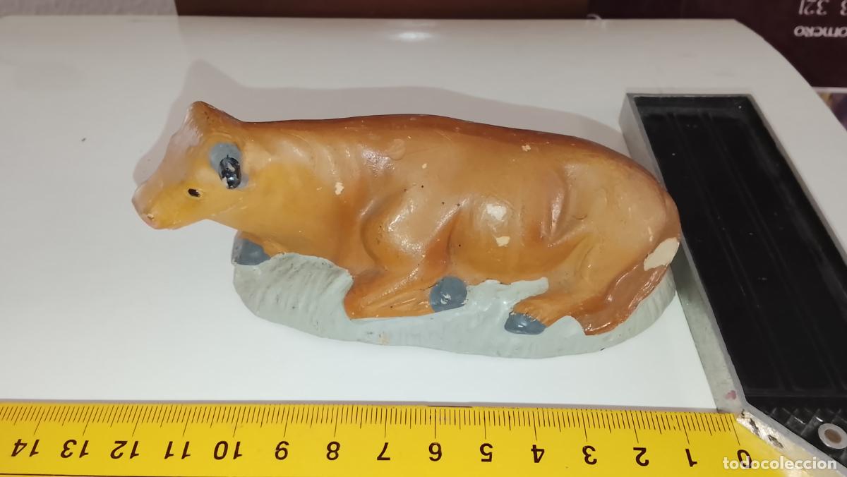 Figuras de Bel&eacute;n: FIGURA PORTAL DE BELEN NACIMIENTO BARRO TERRACOTA HECHO A MANO ANTIGUO MULA O BUEY MURCIANO