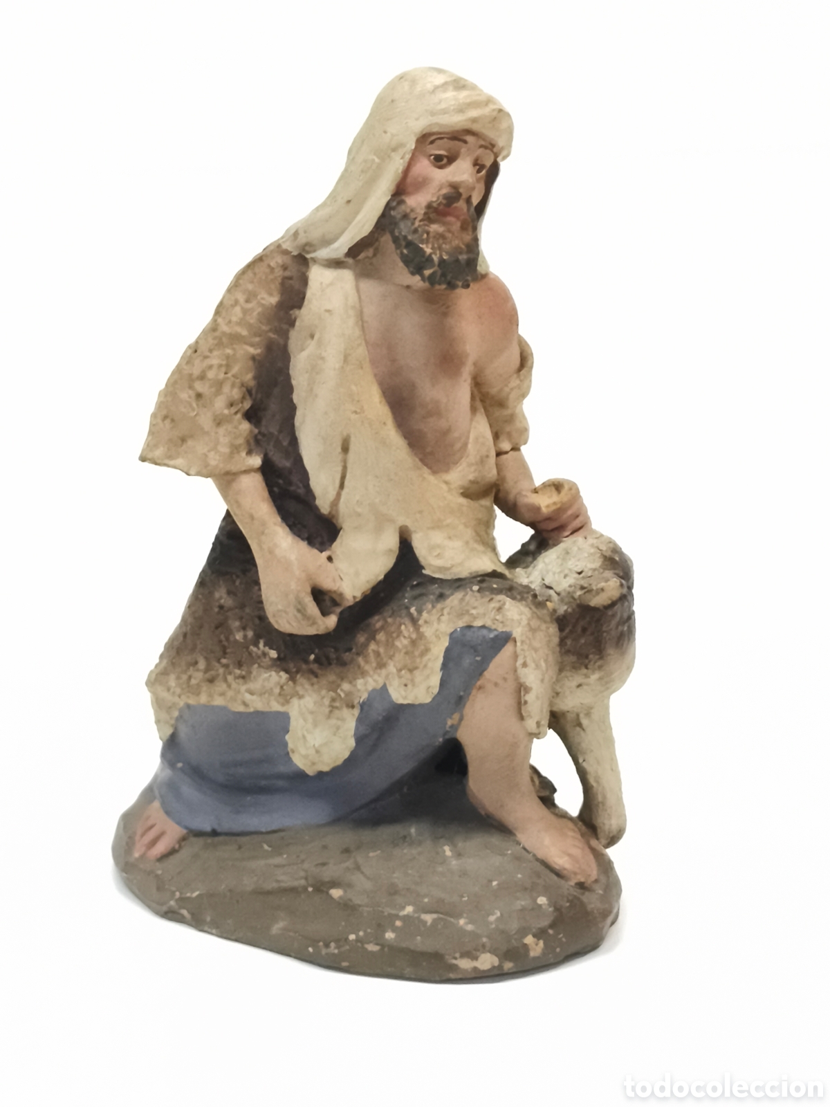 Figuras de Bel&eacute;n: Antiguo Pastor de Bel&eacute;n en adoraci&oacute;n