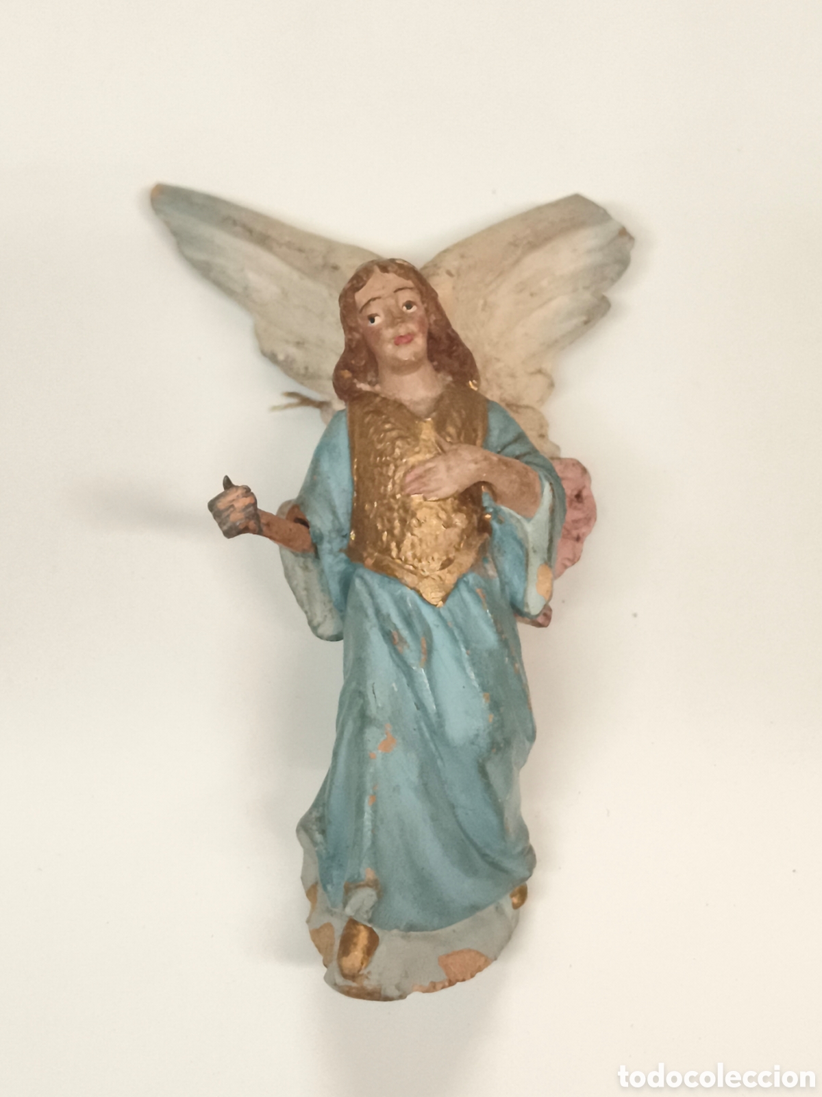 Figuras de Bel&eacute;n: Antiguo &Aacute;ngel de bel&eacute;n en terracota