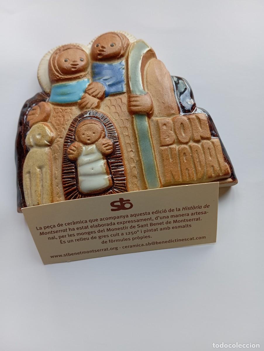 Figuras de Bel&eacute;n: Ceramica BON NADAL Monjas St Benet Montserrat - Belen gres 1250&ordm; con tarjeta