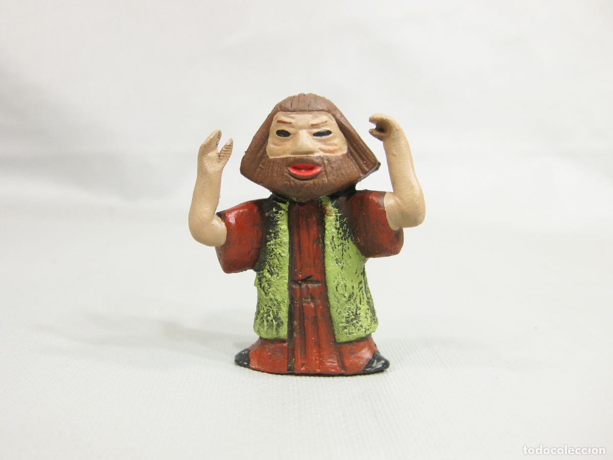 Figuras de Bel&eacute;n: FIGURA DE BARRO COCIDO DE PASTOR TIPO CABEZ&Oacute;N. PARA NACIMIENTO DE NAVIDAD DE 5 CM. MIRETE. MURCIA