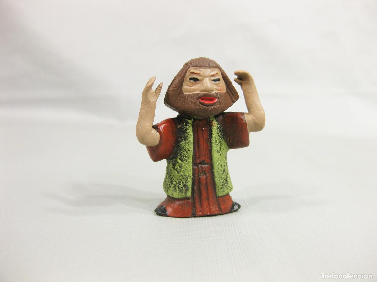 Figuras de Bel&eacute;n: FIGURA DE BARRO COCIDO DE PASTOR TIPO CABEZ&Oacute;N. PARA NACIMIENTO DE NAVIDAD DE 5 CM. MIRETE. MURCIA