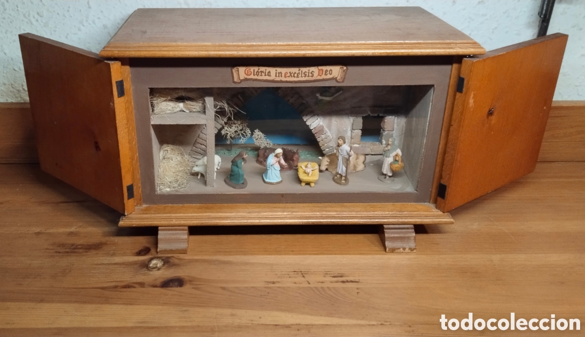 Statuine di Presepe: BEL&Eacute;N EN CAJA EXPOSITOR DE MADERA