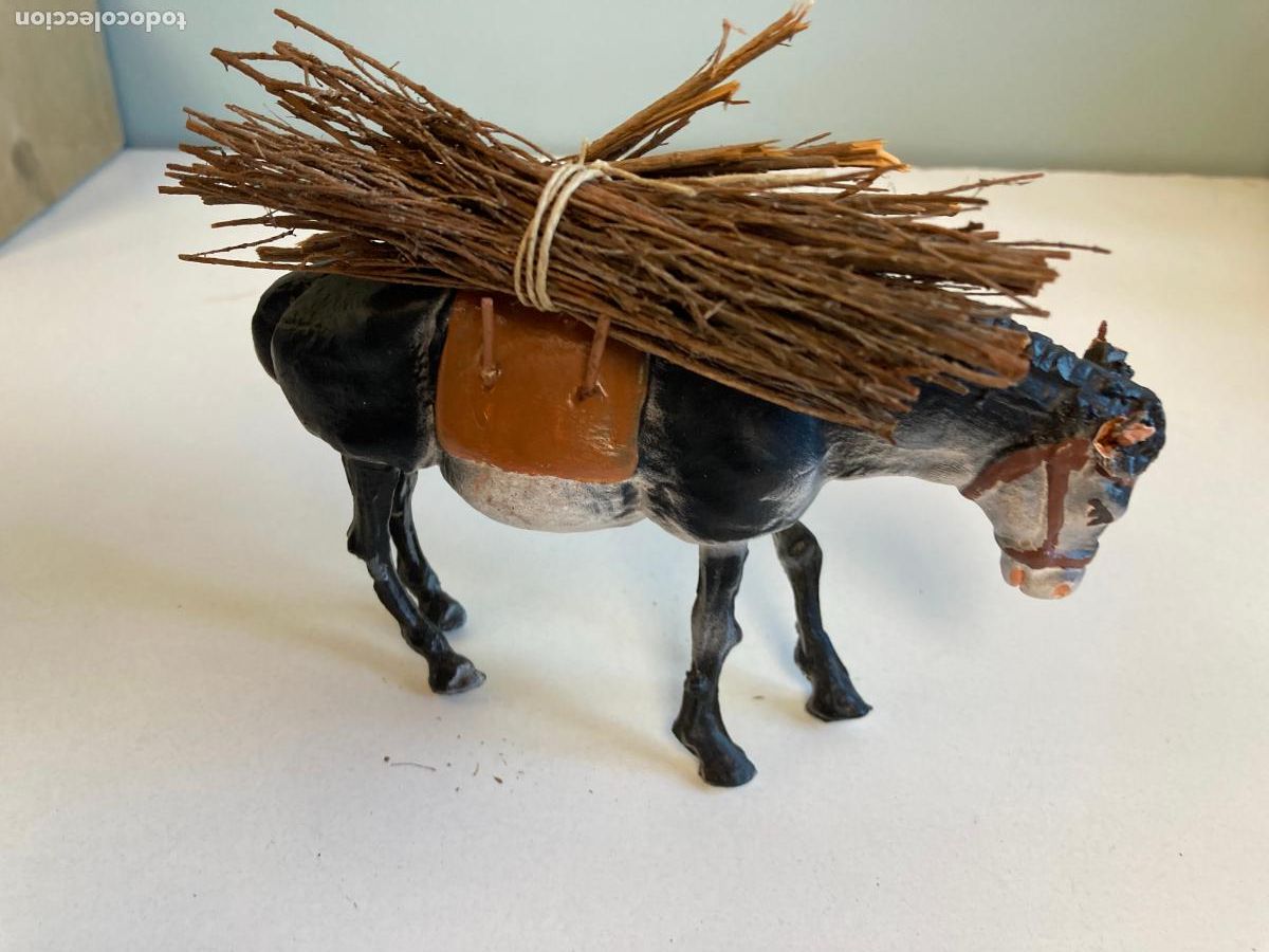 Figuras de Bel&eacute;n: BURRO EN BARRO CON LAS PATAS DE PLOMO, CASTELLS? - BUEN TAMA&Ntilde;O