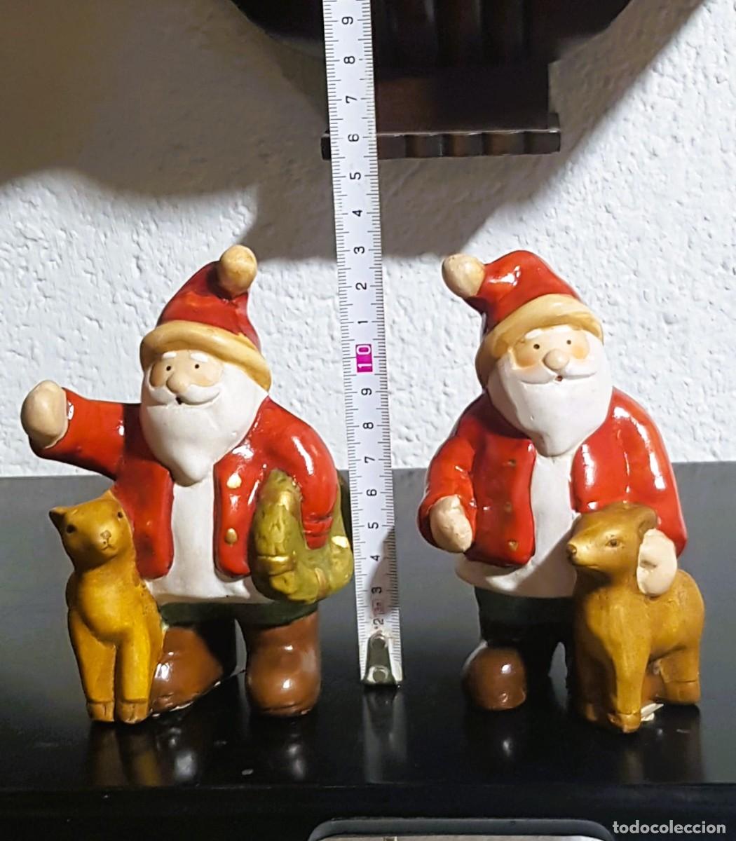 Statuine di Presepe: PAREJA DE PAPA NOELES VINTAGE EN CER&Aacute;MICA DE 13 CM