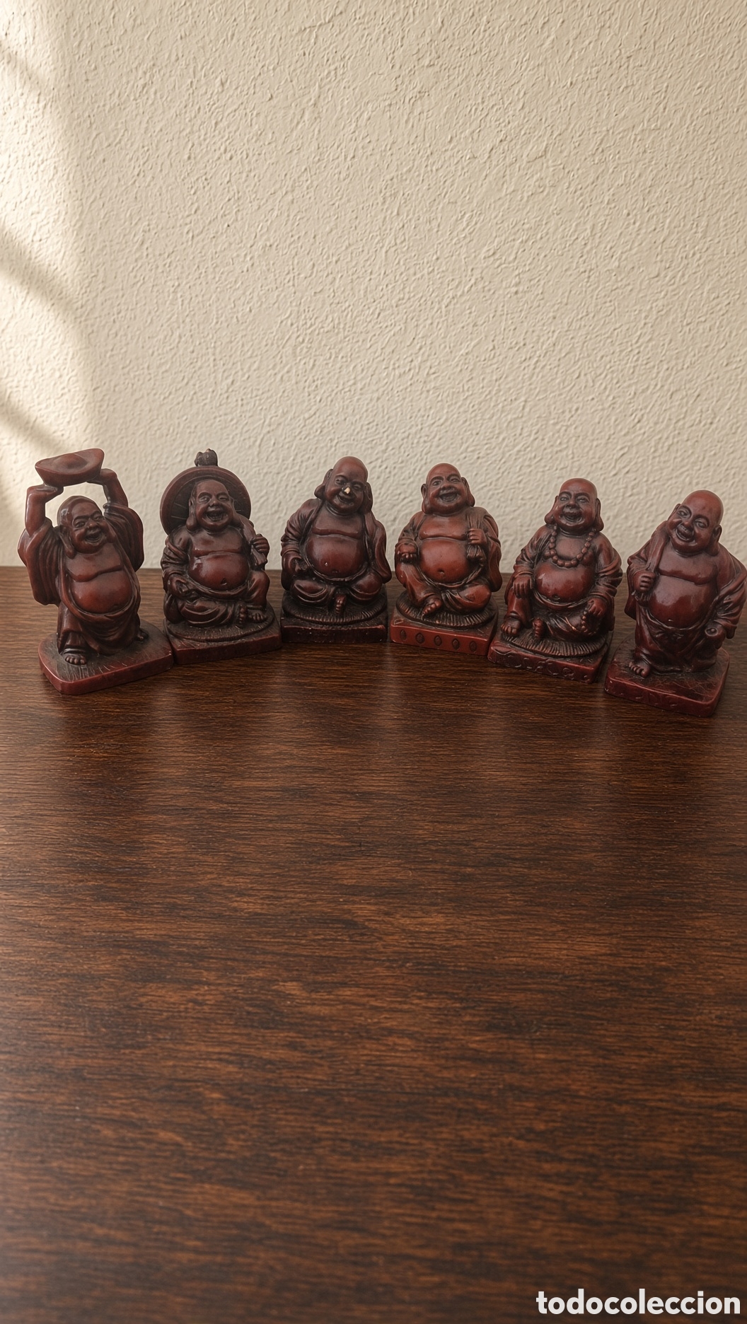 Figuras de Bel&eacute;n: Conjunto de seis figuras decorativas de Buda de la risa
