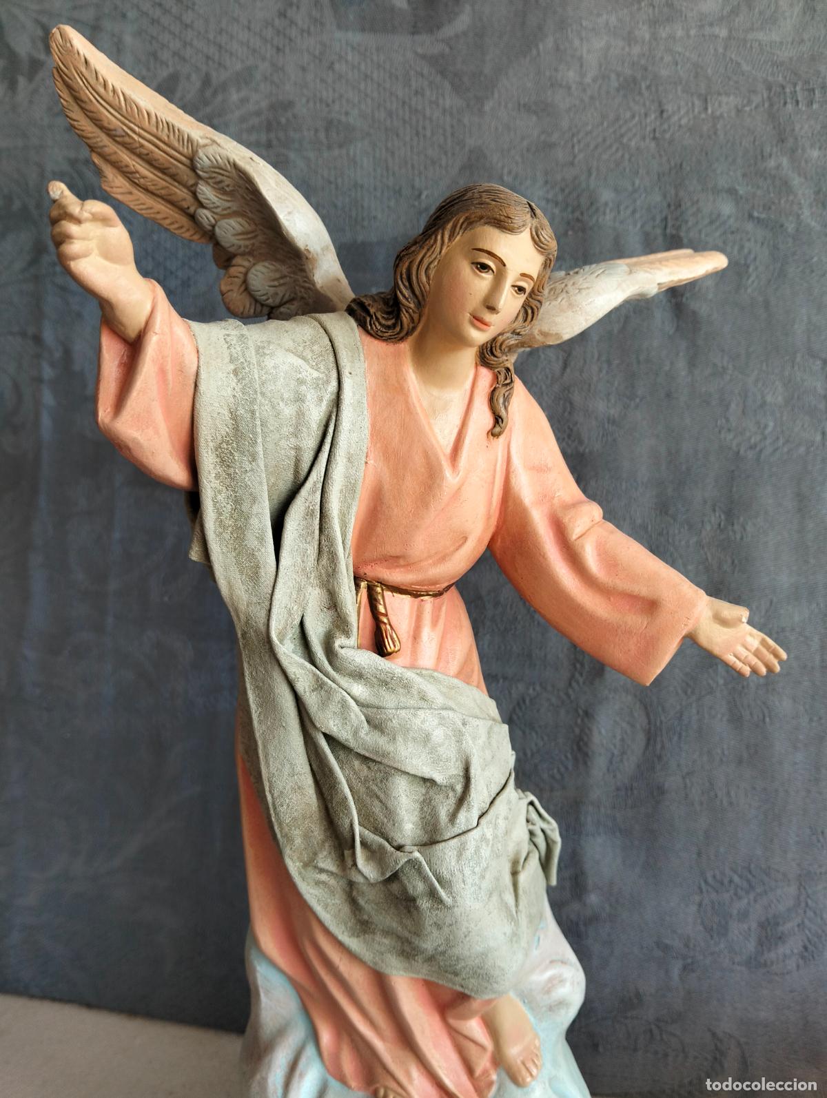 Figuras de Bel&eacute;n: Figura escultura de ceramica &aacute;ngel anunciador Bel&eacute;n vintage decorarte J Fernandez Made in Spain