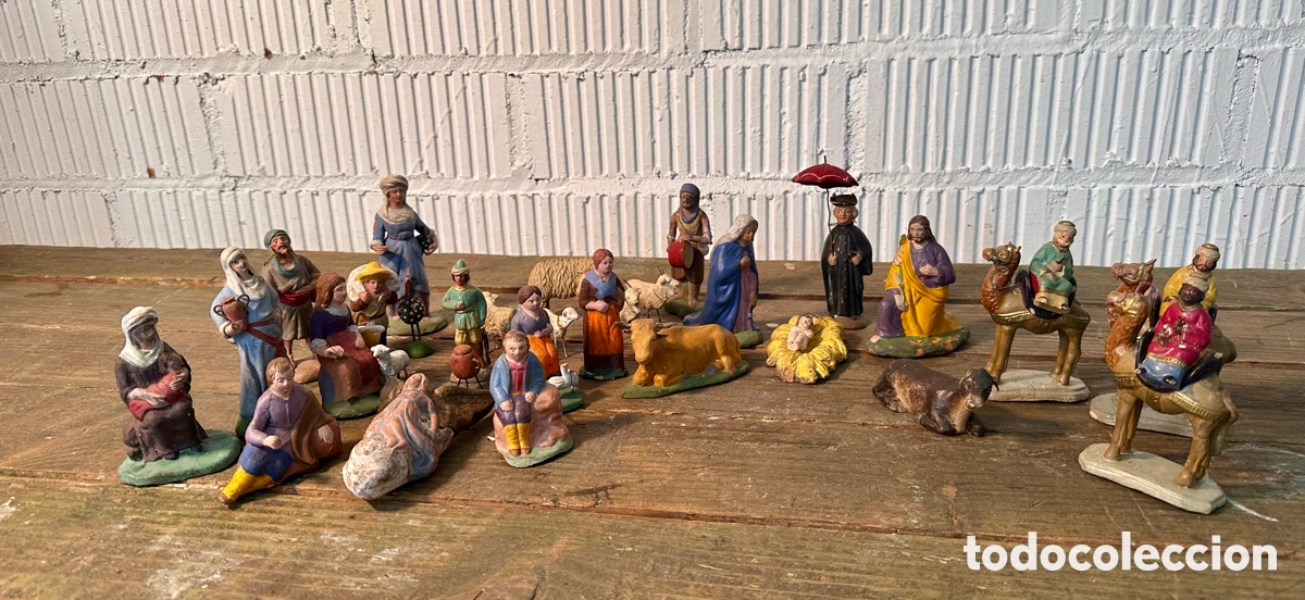 Figuras de Bel&eacute;n: PESEBRE, BEL&Eacute;N, NACIMIENTO. TERRACOTA. PRINCIPIO SIGLO XX.