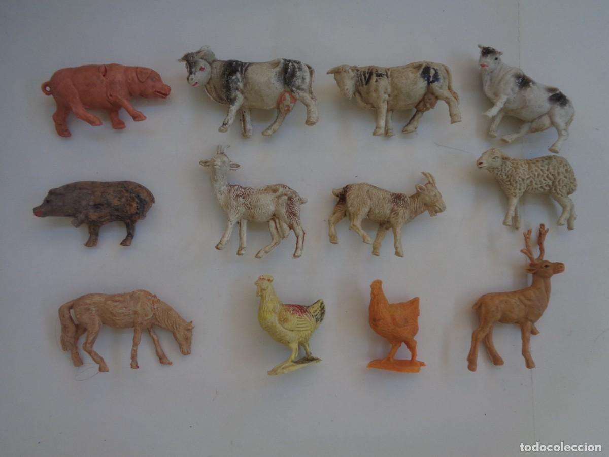 Figuras de Bel&eacute;n: LOTE DE 12 FIGURAS ANTIGUAS DE PLASTICO DEL BELEN : ANIMALES