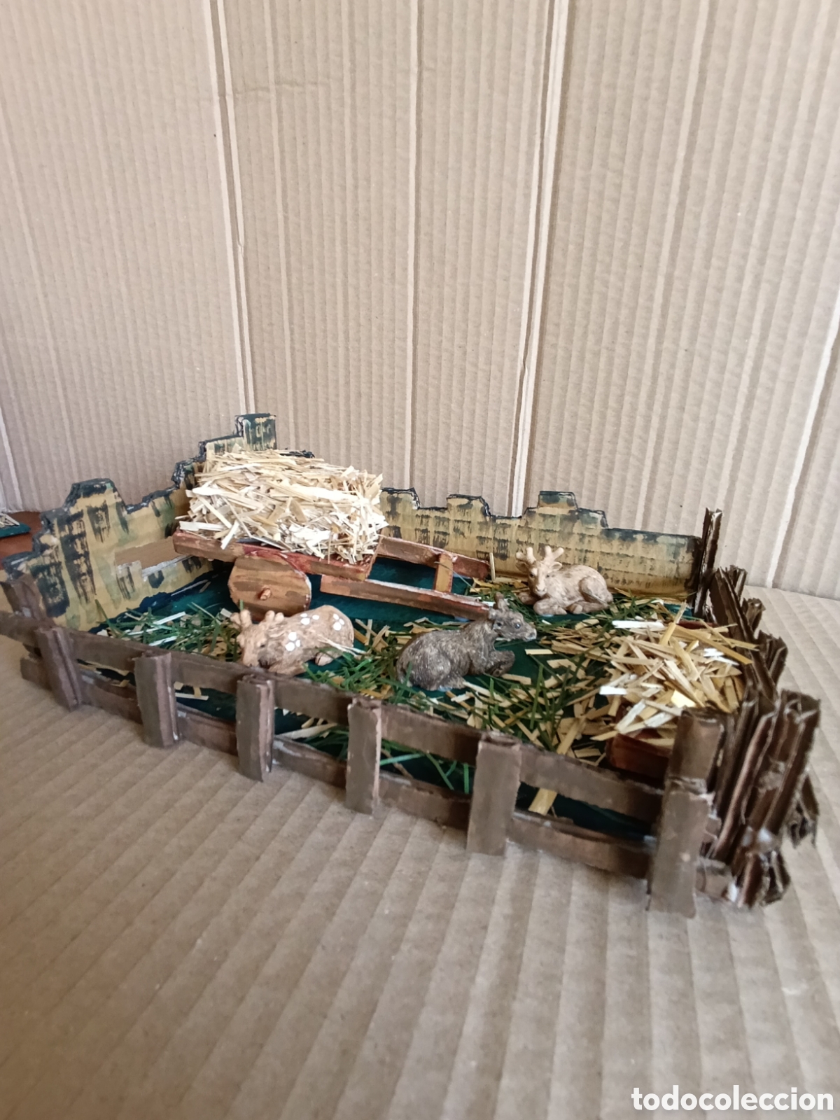 Figuras de Bel&eacute;n: CORRAL CON RENOS Y CARRETA.PARA BELEN.