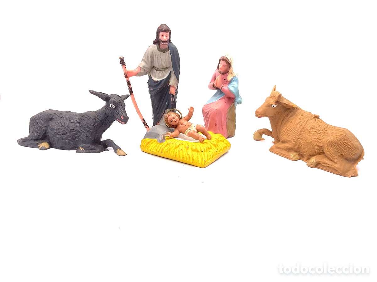Figuras de Bel&eacute;n: ANTIGUAS FIGURAS DE BELEN EN PLASTICO. NACIMIENTO.