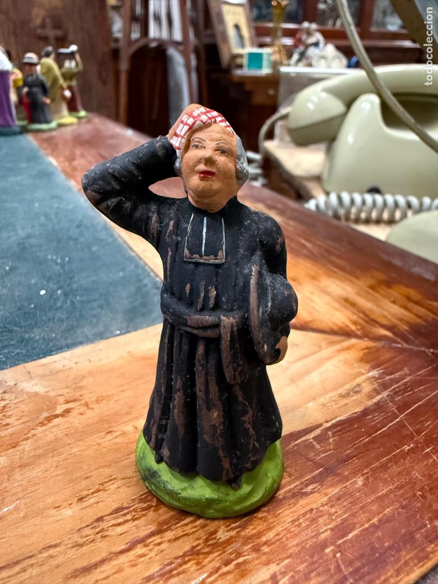 Figuras de Bel&eacute;n: ANTIGUA FIGURA DE TERRACOTA PARA BELEN CARBONELL - MEDIDA 7 CM